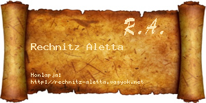 Rechnitz Aletta névjegykártya